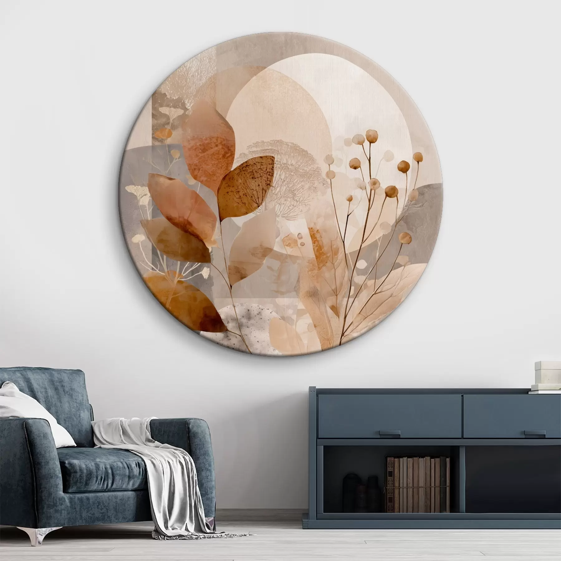 Obraz Kwiatowy wzór w kolorze beżowym i brązowym r46308