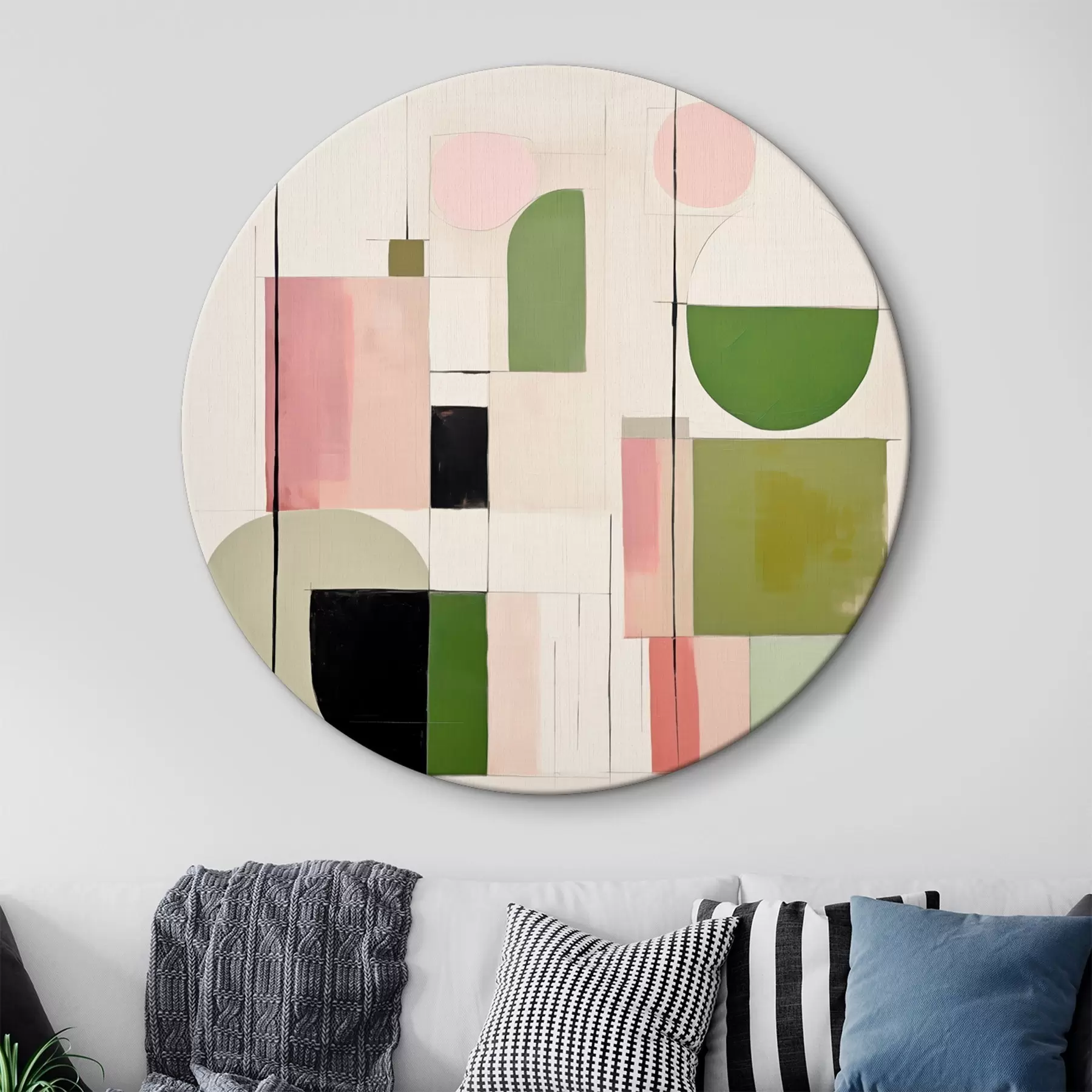 Obraz Sztuka abstrakcyjna z kolorowymi blokami i liniami r46313