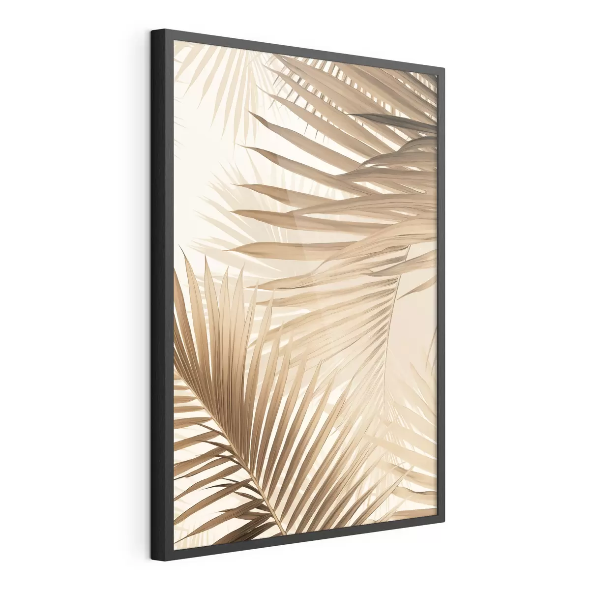 Plakat Abstrakcyjne liście palmowe w brązowych odcieniach, tropikalne, botaniczne, naturalne, minimalistyczne, eleganckie, nowoczesne wzornictwo f46275