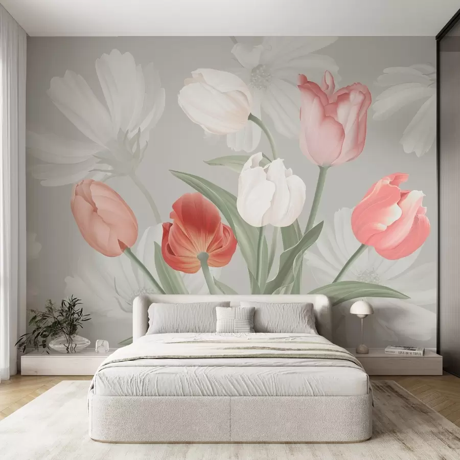 Fototapeta Bukiet kwiatów z tulipanami w04784