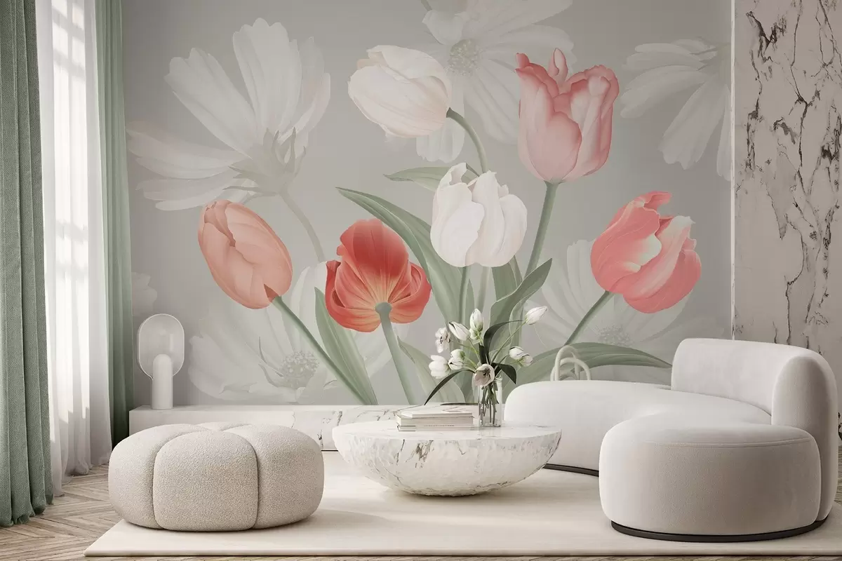 Fototapeta Bukiet kwiatów z tulipanami w04784