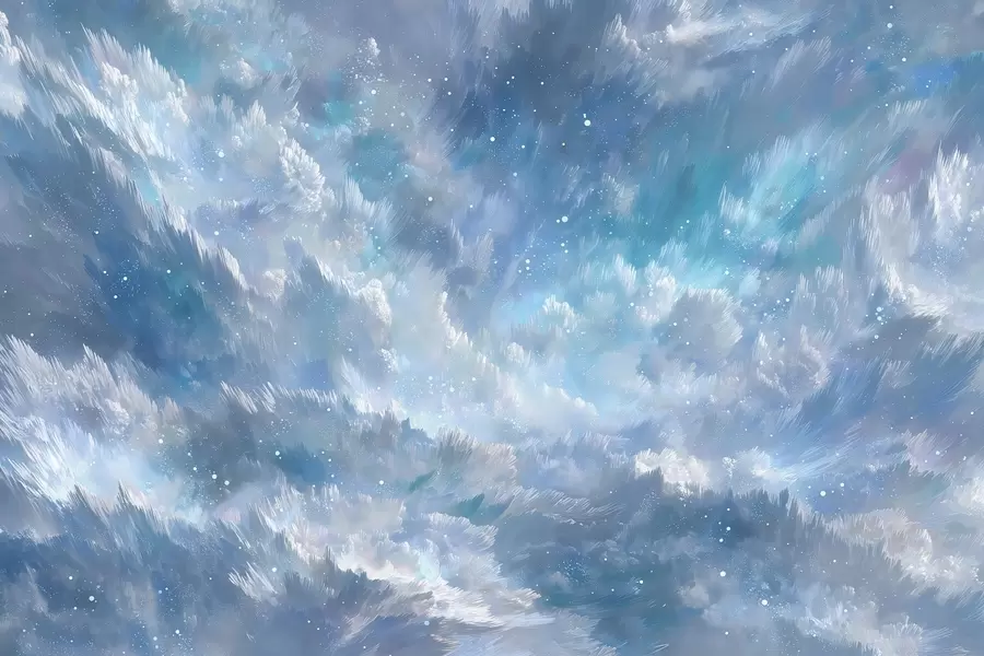 Fototapeta Niebiańskie abstrakcyjne chmury w chłodnej pastelowej palecie barw w09459