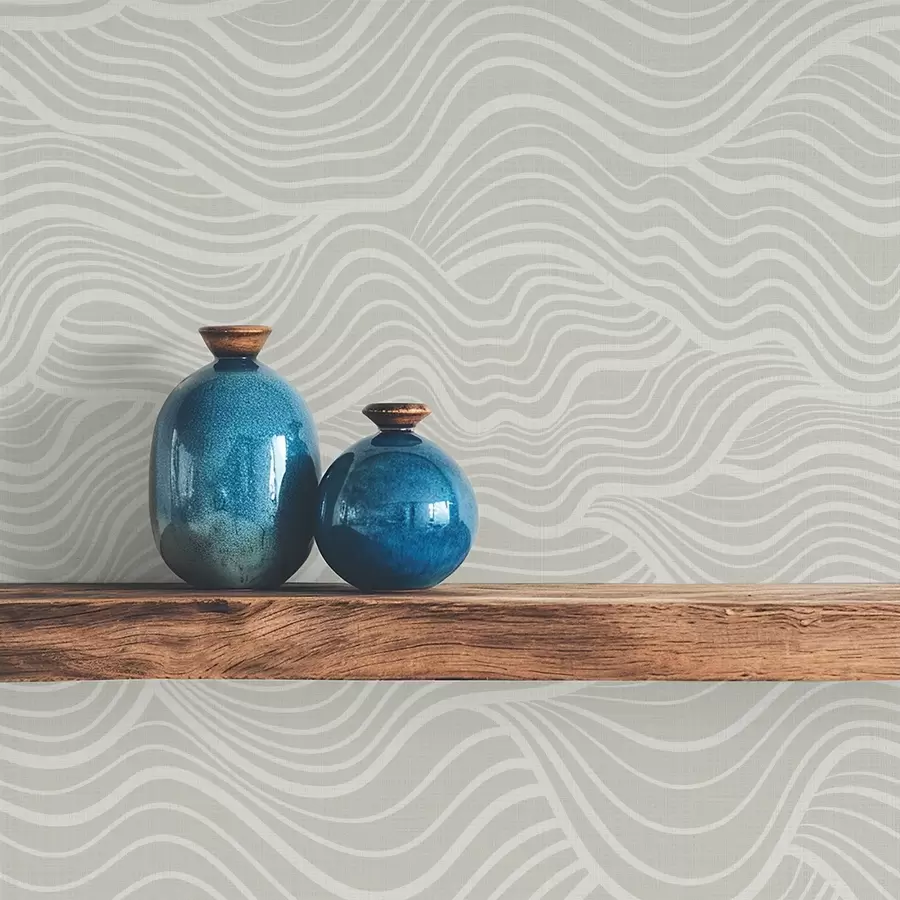 Fototapeta Fale na szaro-oliwkowym tle z fakturą tkaniny a00681 kup w Polsce - Uwalls.pl Fototapeta Fale na szaro-oliwkowym tle z fakturą tkaniny a00681