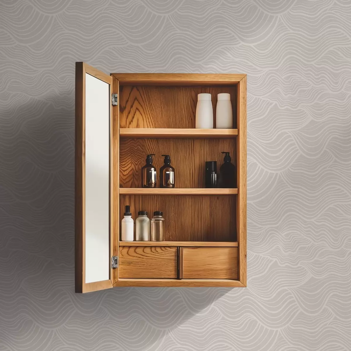 Tapeta Faliste linie w tonacji ton w ton na ciepłym beżu a00681v1 Tapeta Faliste linie w tonacji ton w ton na ciepłym beżu a00681v1