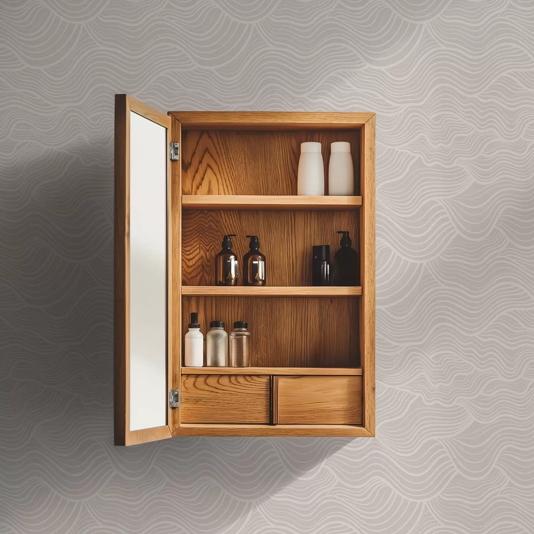 Fototapeta Faliste linie w tonacji ton w ton na ciepłym beżu a00681v1