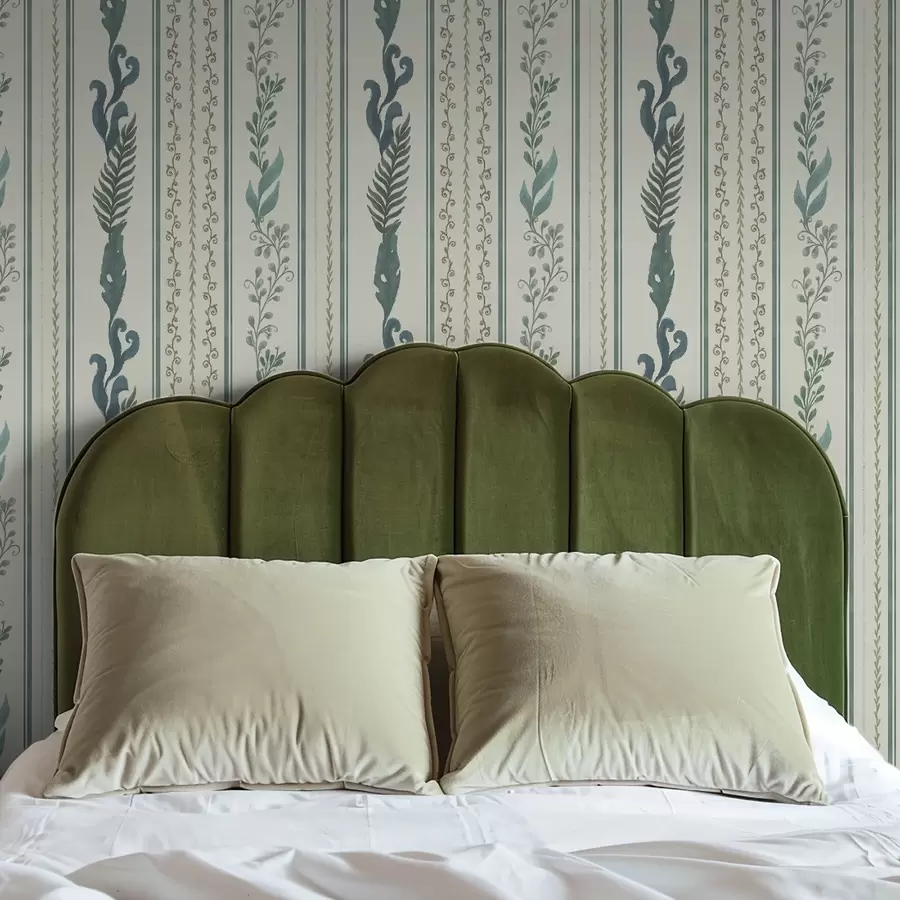 Fototapeta Paski z gałązkami i lokami na ciepłym mlecznym tle a00823v2