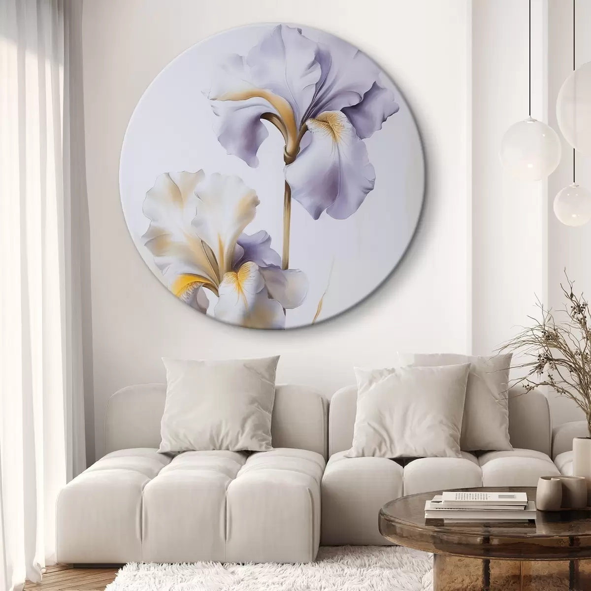 Okrągłe obrazy Irysy  imitacja obrazu r46440