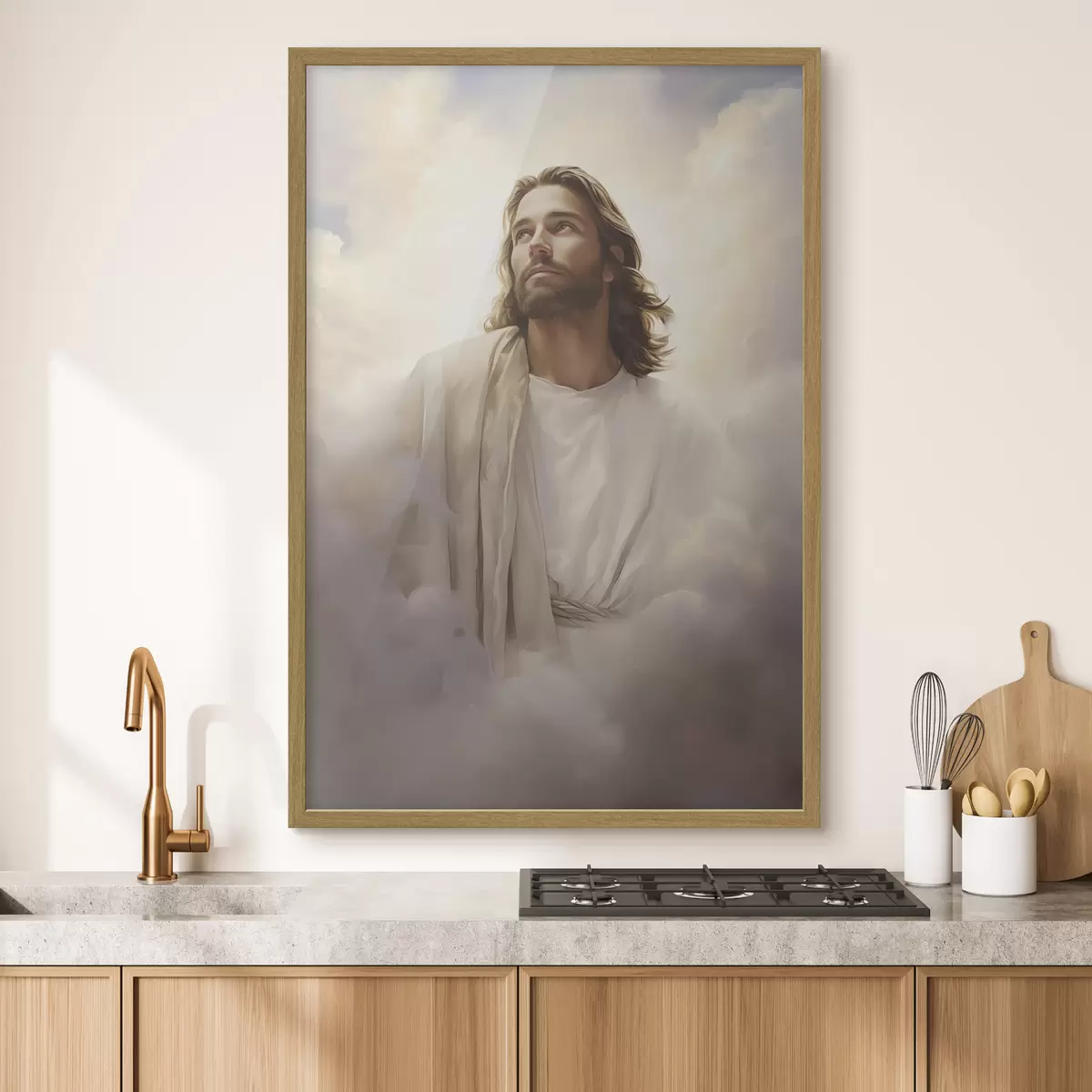 Plakat Jezus wśród chmur f46445
