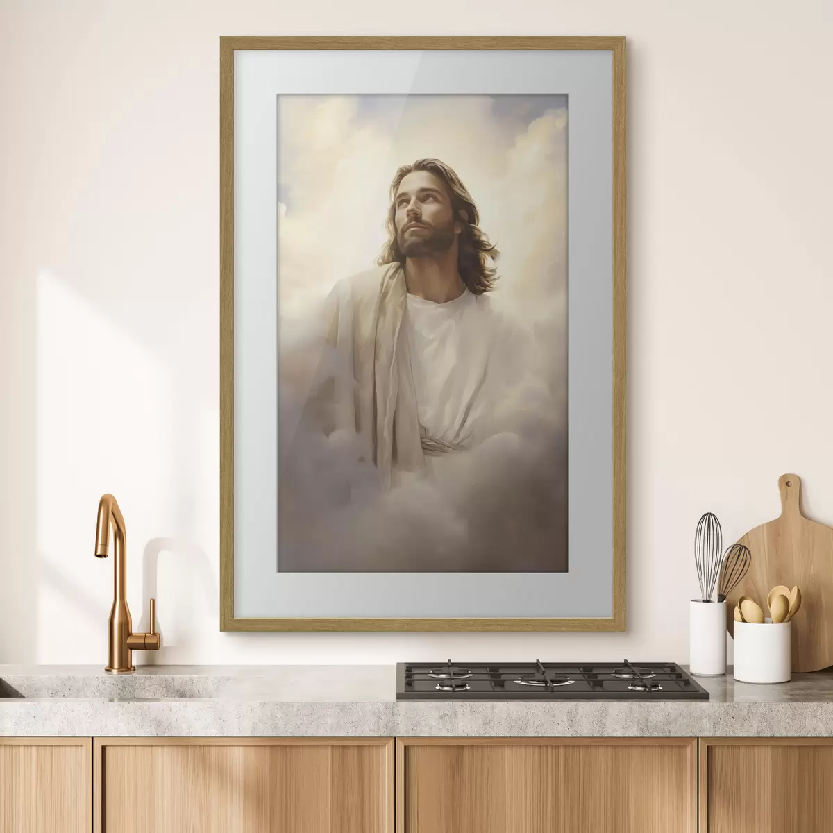 Plakat Jezus wśród chmur f46445