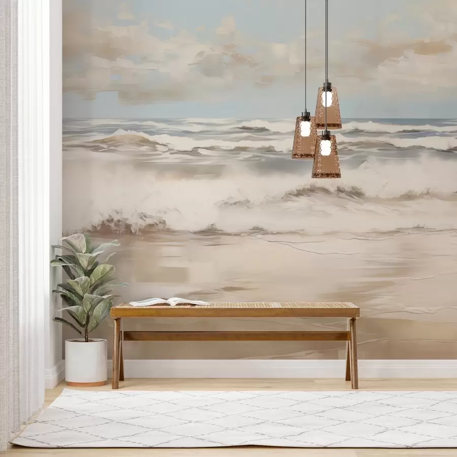 Fototapeta Pastelowy pejzaż morski w04836 kup w Polsce - Uwalls.pl Fototapeta Pastelowy pejzaż morski w04836