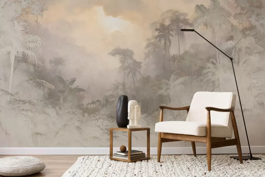 Fototapeta Stylizowana dżungla na ścianie w04839