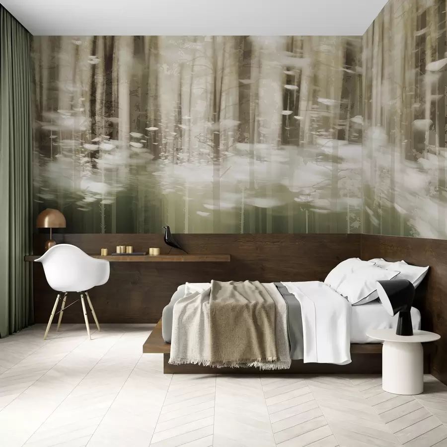 Fototapeta Stylizowane pnie drzew w pastelowych kolorach w04844