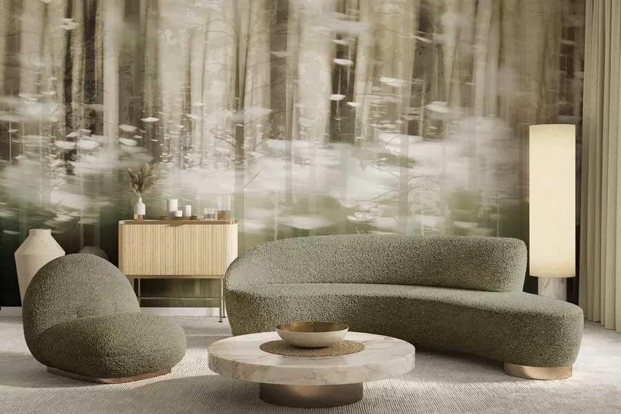 Fototapeta Stylizowane pnie drzew w pastelowych kolorach w04844