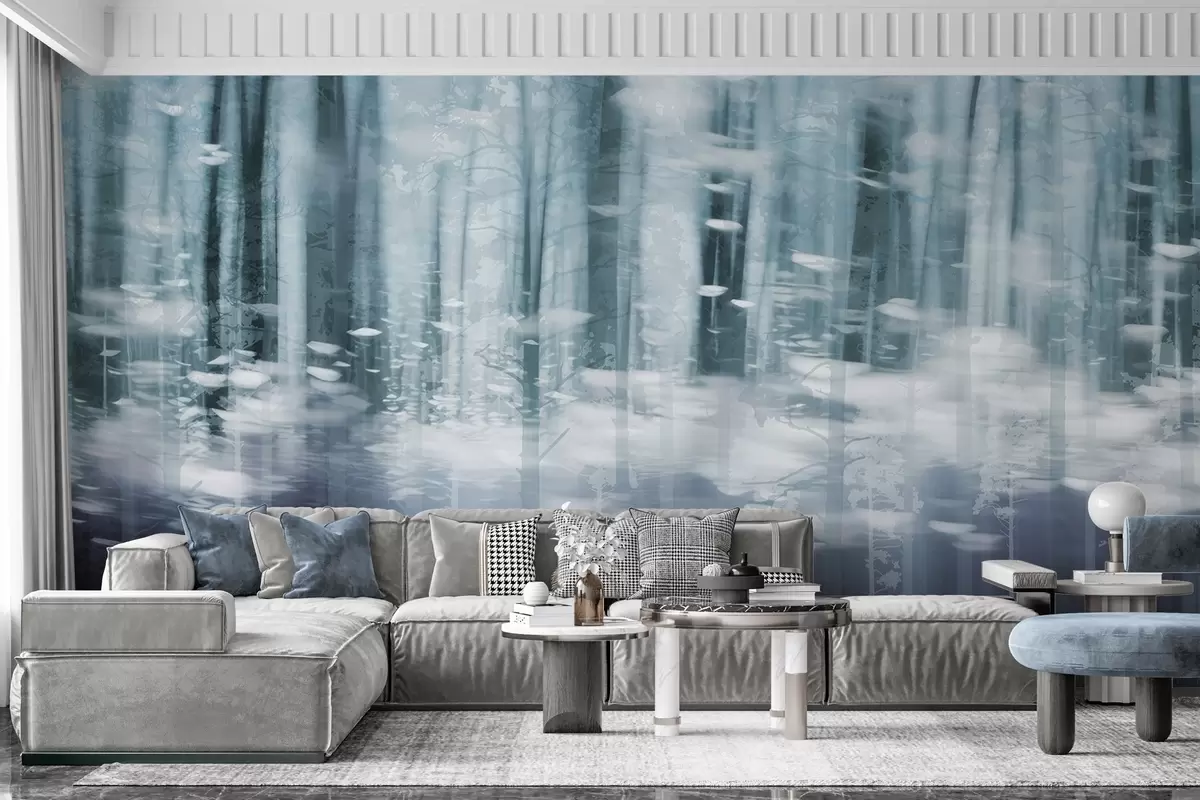 Fototapeta Stylizowane pnie drzew w pastelowych kolorach w04844v1