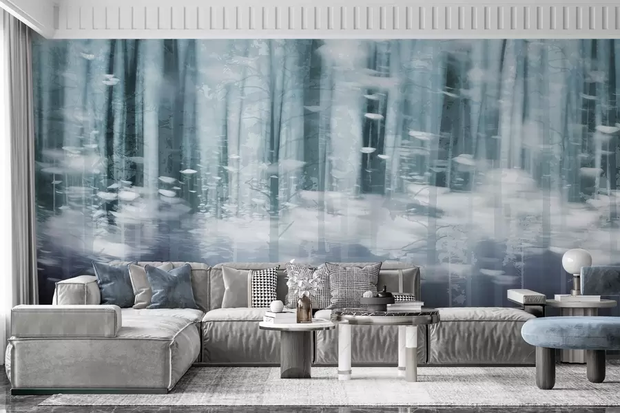 Fototapeta Stylizowane pnie drzew w pastelowych kolorach w04844v1