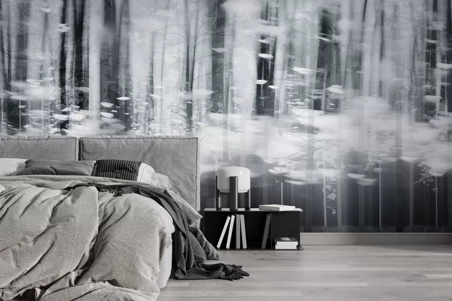 Fototapeta Stylizowane pnie drzew w pastelowych kolorach w04844v2