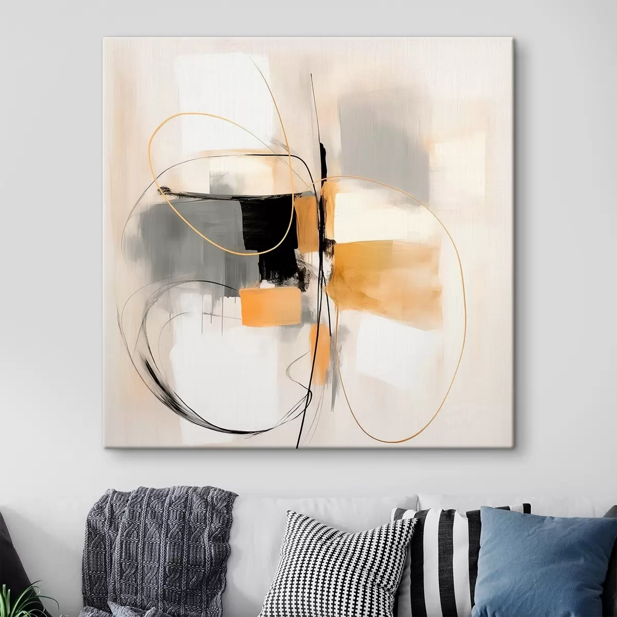 Obraz Abstrakcja, linie i formy w stylu olejnym s46322