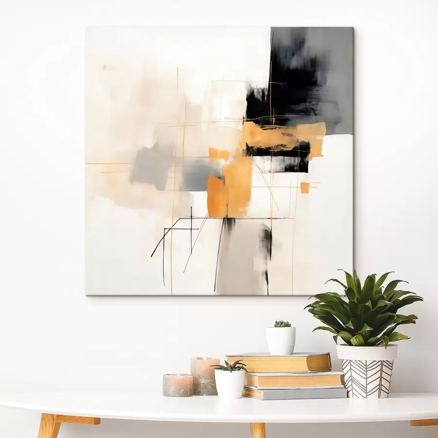 Obraz Nowoczesny obraz, beżowe, brzoskwiniowe i grafitowe akcenty s46323 kup w Polsce - Uwalls.pl Obraz Nowoczesny obraz, beżowe, brzoskwiniowe i grafitowe akcenty s46323