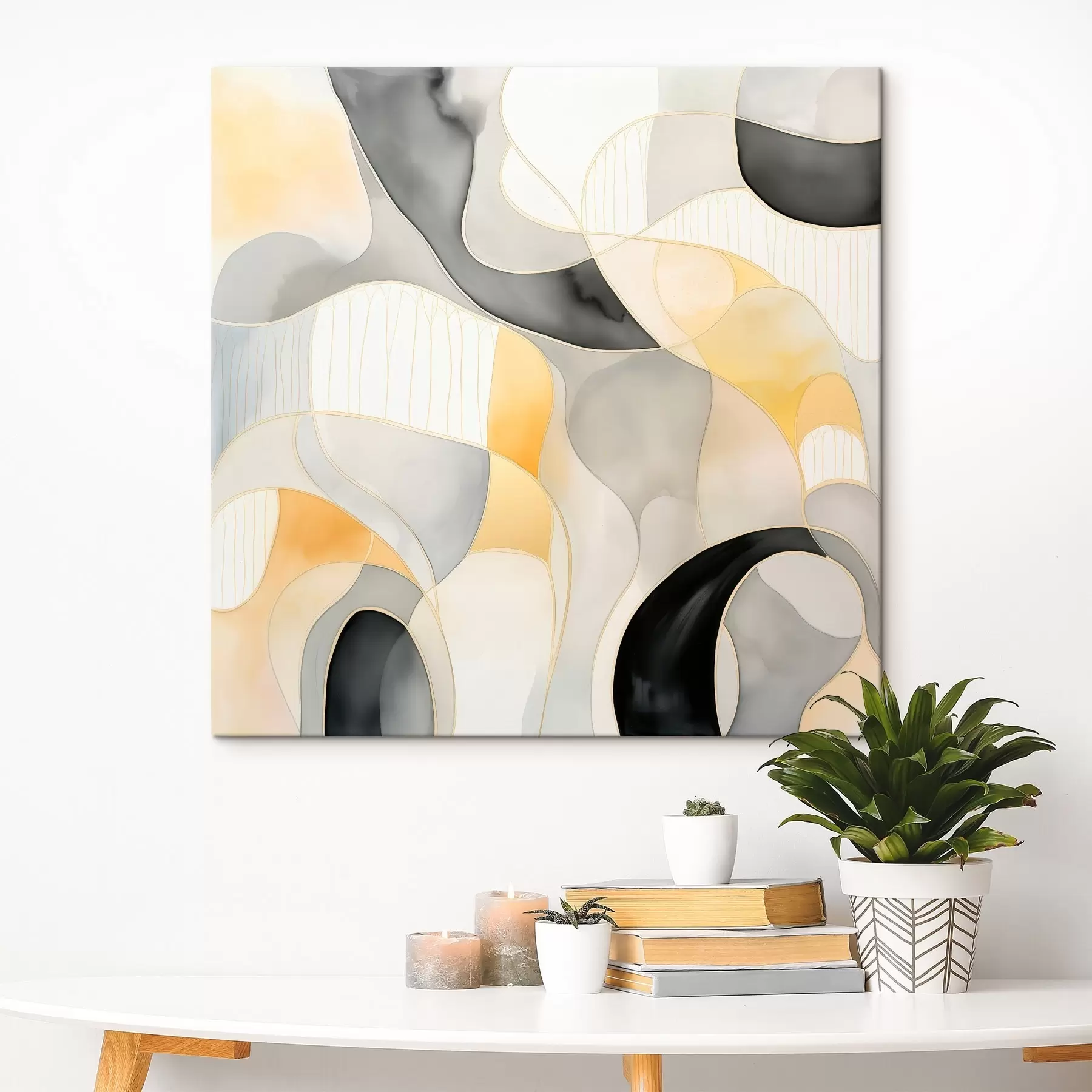 Obraz Faliste formy w stylu atramentu alkoholowego s46329