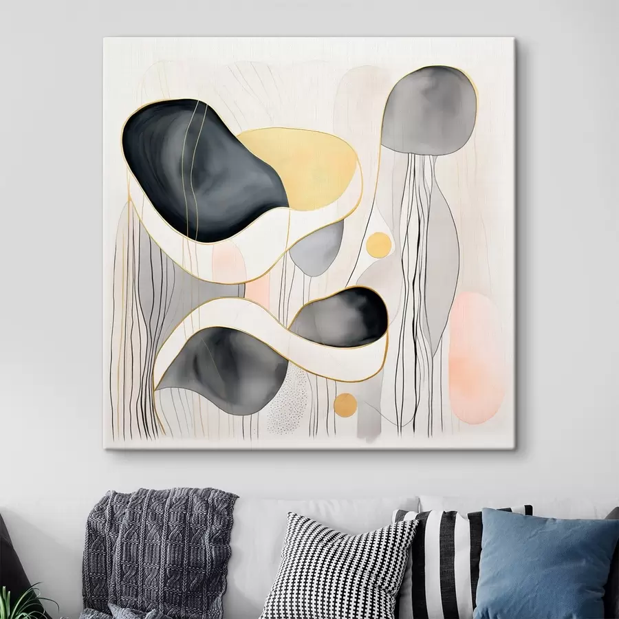 Obraz Neutralna kompozycja, szare i piaskowe plamy w nowoczesnym stylu s46334 kup w Polsce - Uwalls.pl Obraz Neutralna kompozycja, szare i piaskowe plamy w nowoczesnym stylu s46334