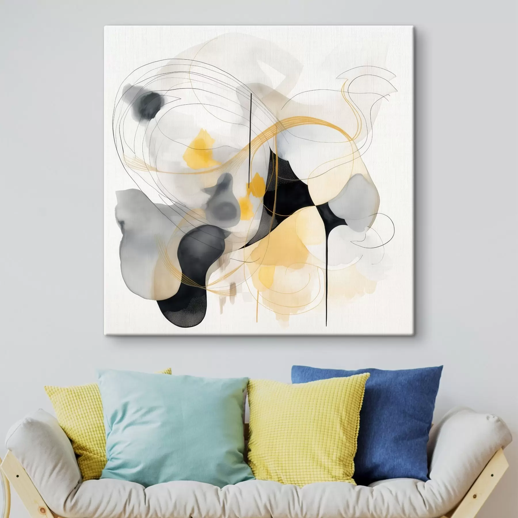 Obraz Chaotyczne linie i plamy w nowoczesnym stylu s46335