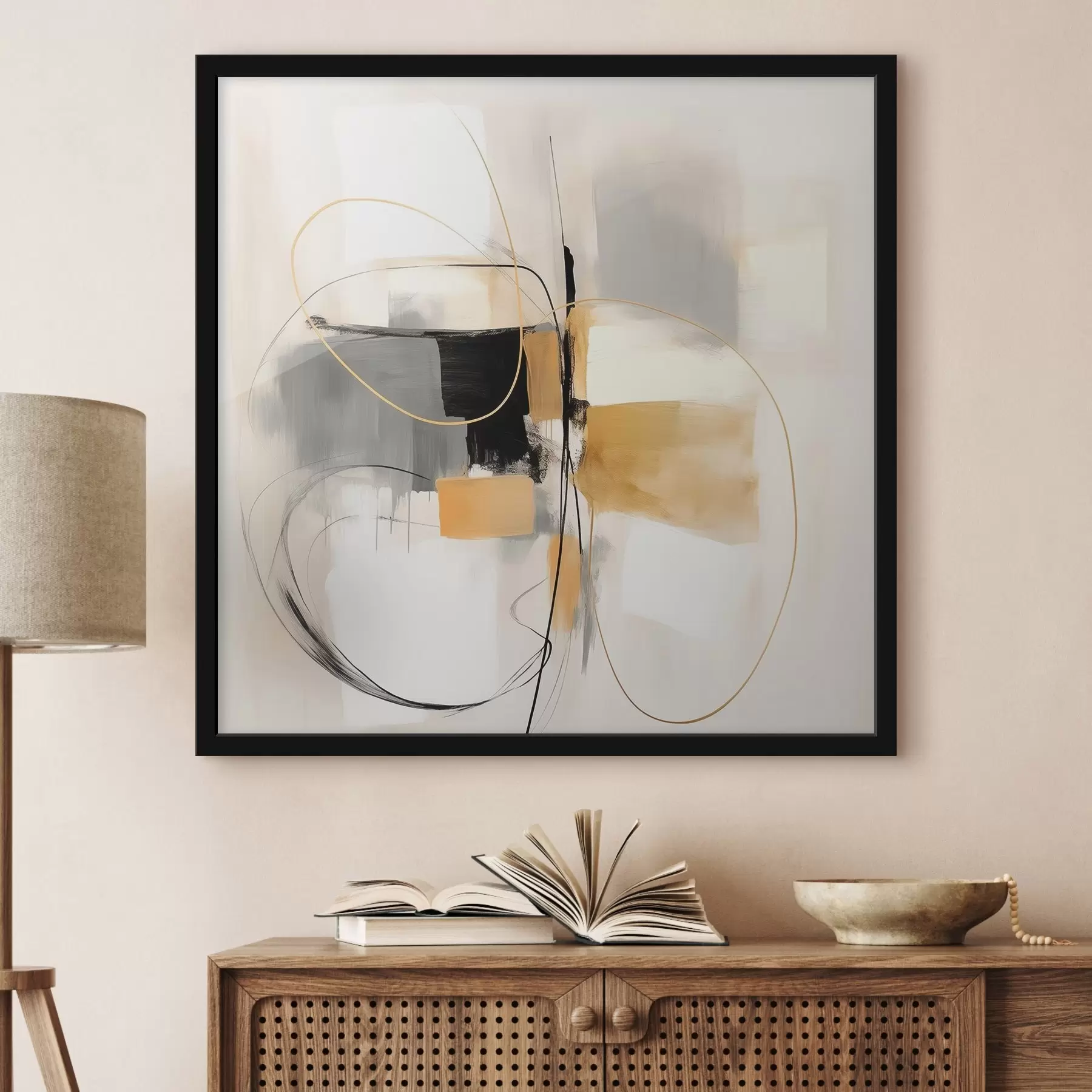 Fototapeta Abstrakcja, linie i formy w stylu olejnym f46322