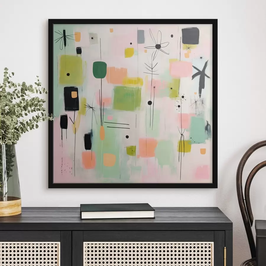 Fototapeta Abstrakcyjne kwiaty, lekka kompozycja w stylu olejnym f46325