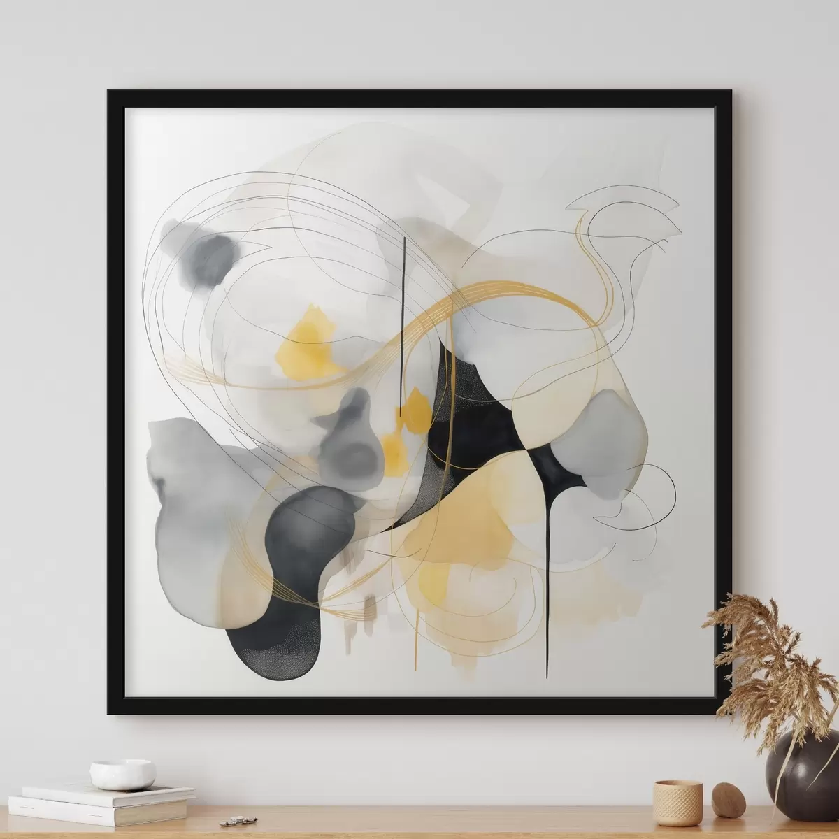 Plakat Chaotyczne linie i plamy w nowoczesnym stylu f46335