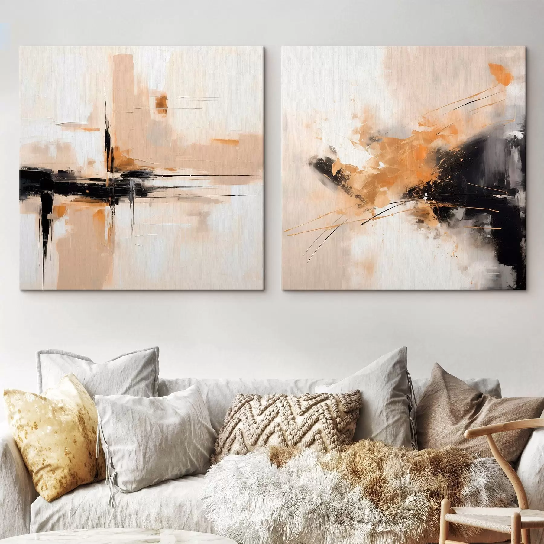 Obraz Geometria i ekspresja w stylu olejnym m00901