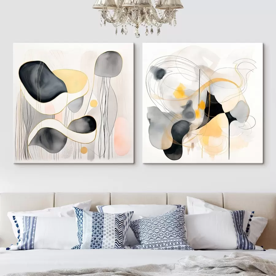 Obraz Monochromatyczny i żółty akcent w stylu abstrakcyjnym m00905 kup w Polsce - Uwalls.pl Obraz Monochromatyczny i żółty akcent w stylu abstrakcyjnym m00905