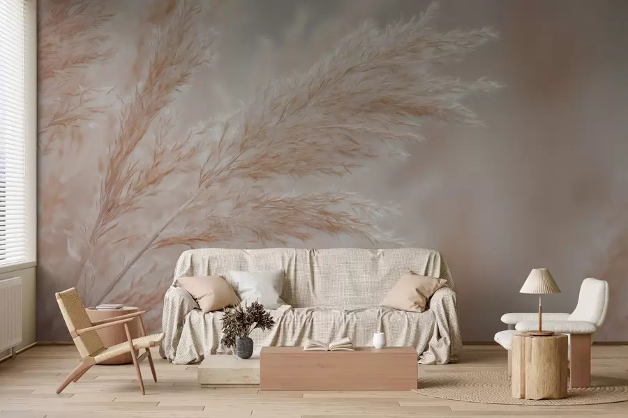 Fototapeta stylizowane duże trzciny w04814