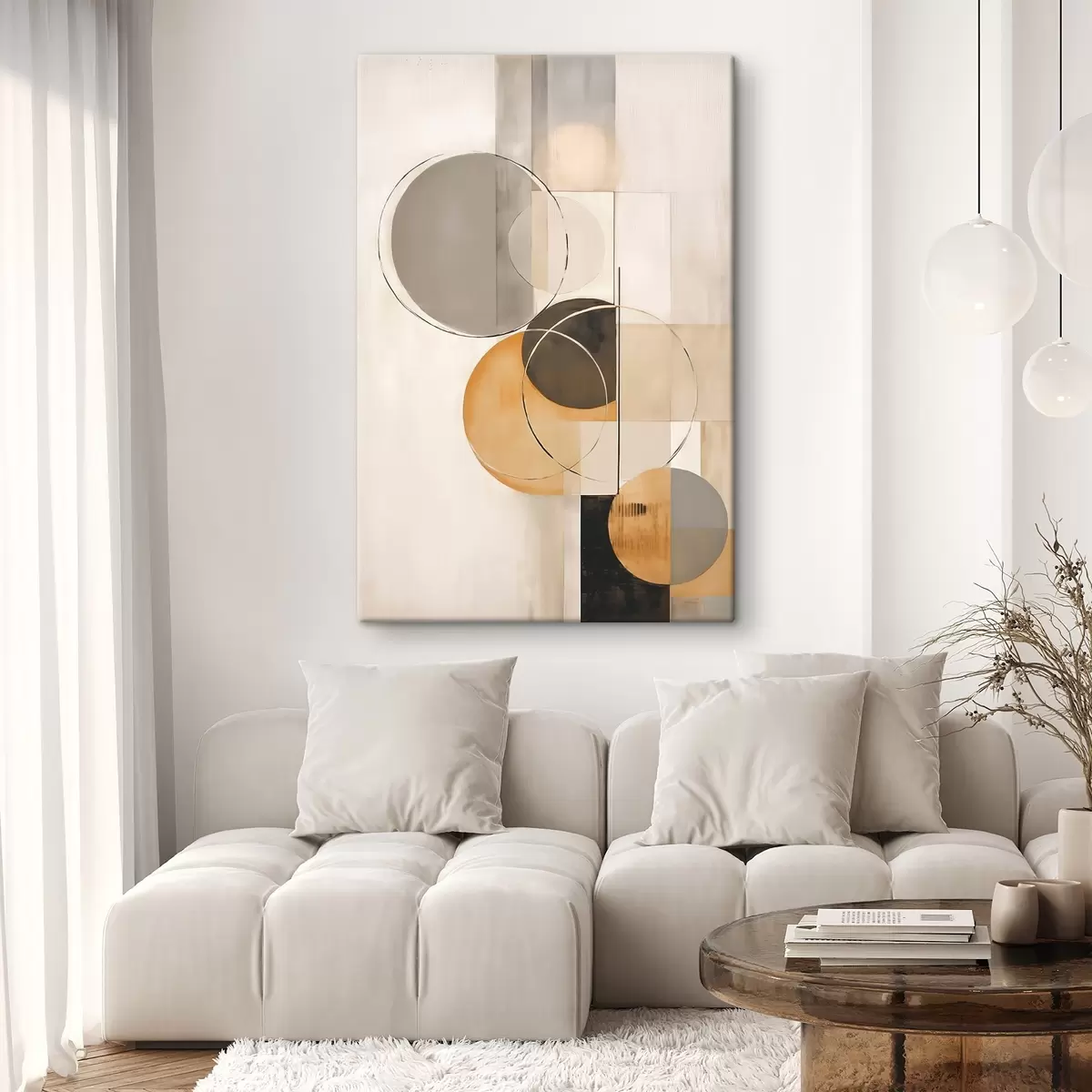 Obraz Abstrakcja geometryczna z okręgami s46358