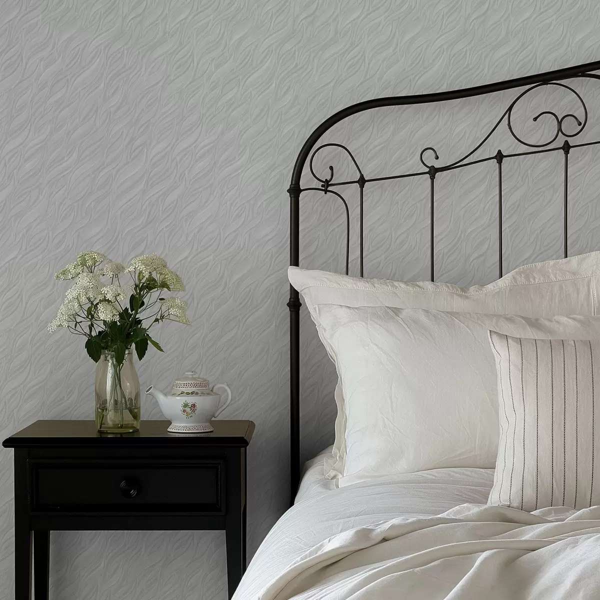 Tapeta Teksturowane fale szczotkowane, jasna mięta a00688v2