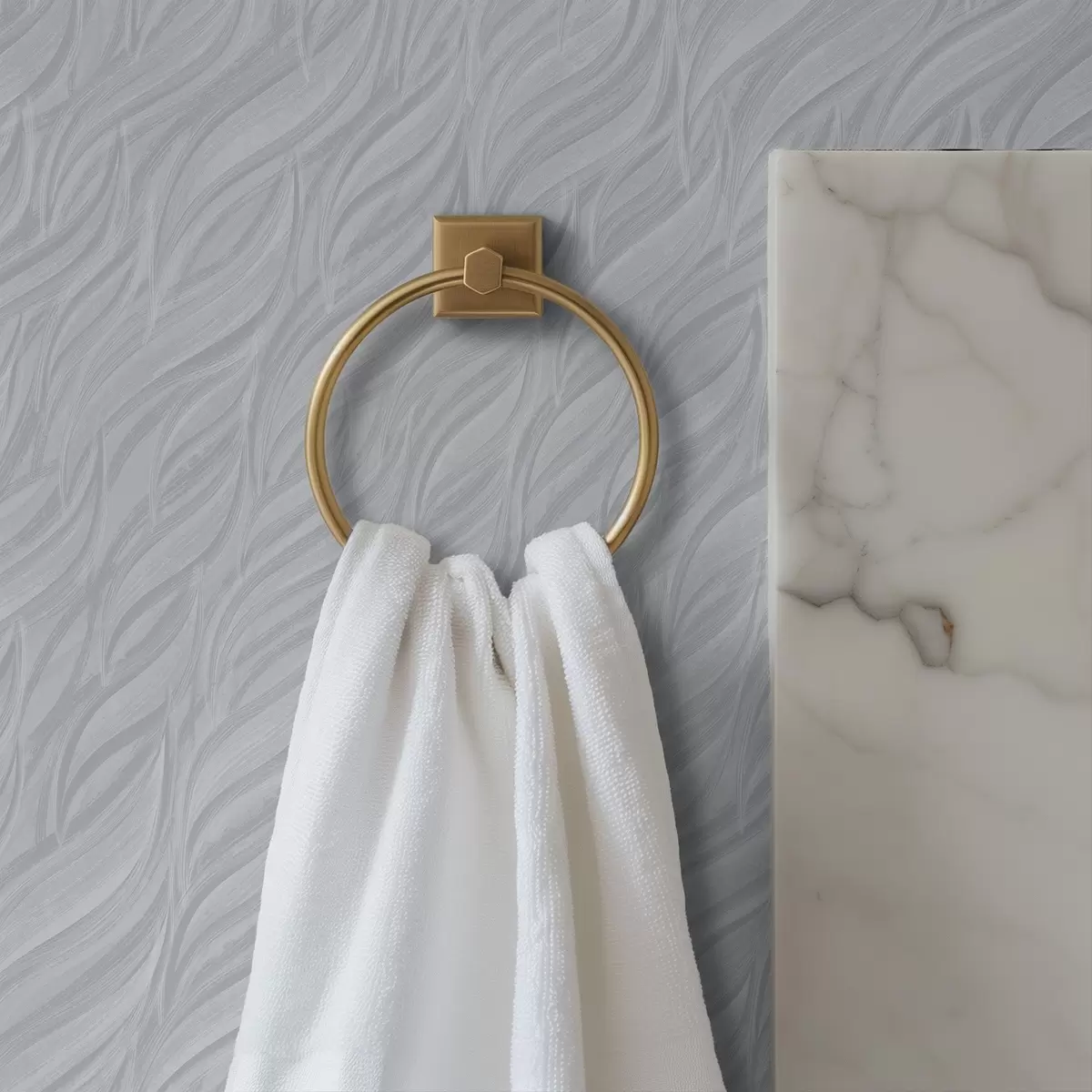 Tapeta Teksturowane fale szczotkowane, chłodny niebiesko-szary a00688v3