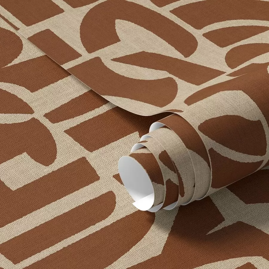 Fototapeta Geometryczne kształty z terakoty na lnie a00774