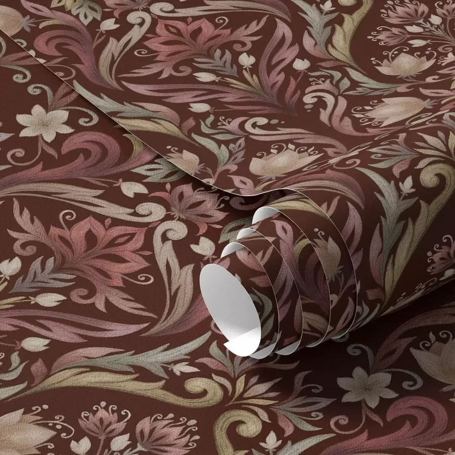 Fototapeta Ozdoba w kształcie tulipana, bogate bordowe tło a00827v2