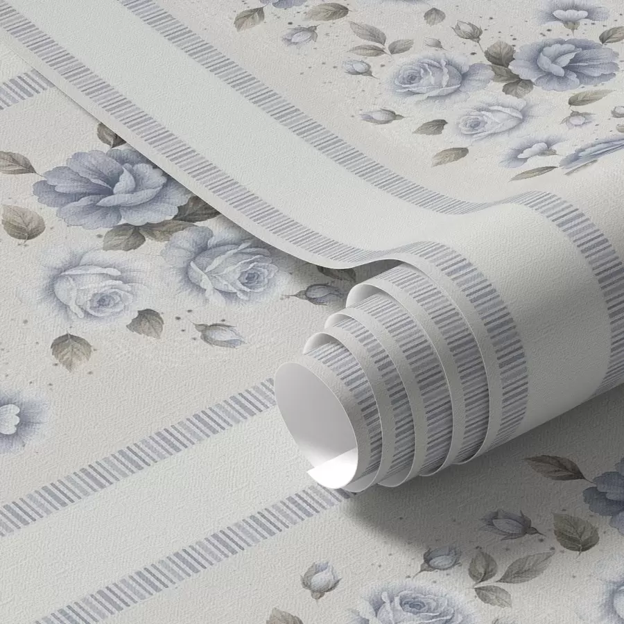 Fototapeta Niebieskie róże w pionowych paskach na jasnym tle a00860