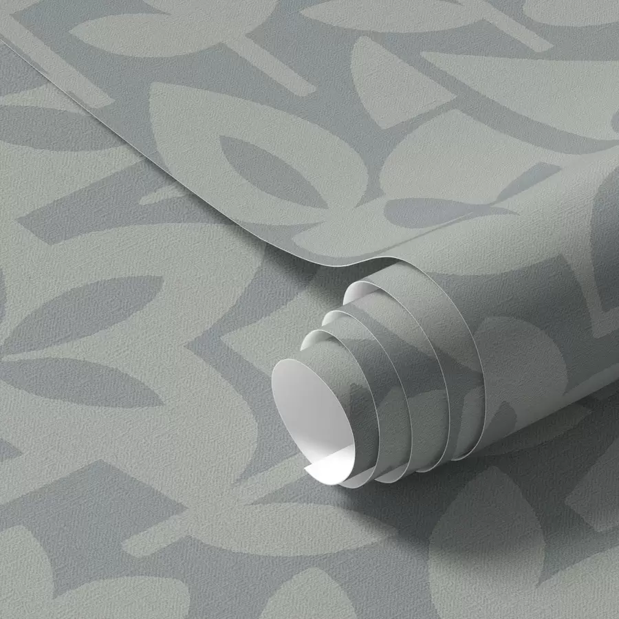 Fototapeta Geometryczne kwiatowe sylwetki w kolorze niebieskim łupkowym a00875