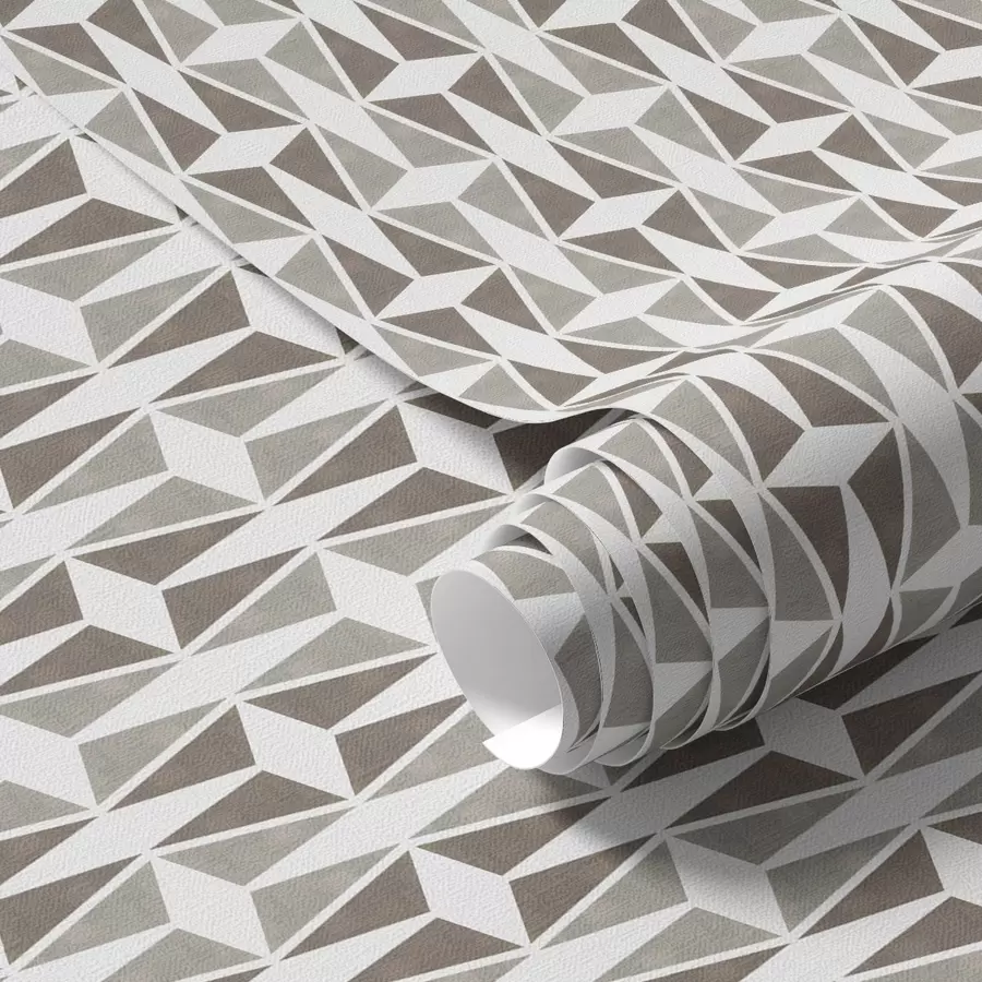 Fototapeta Szaro-brązowa i biała mozaika rombowa, styl z połowy wieku a00905