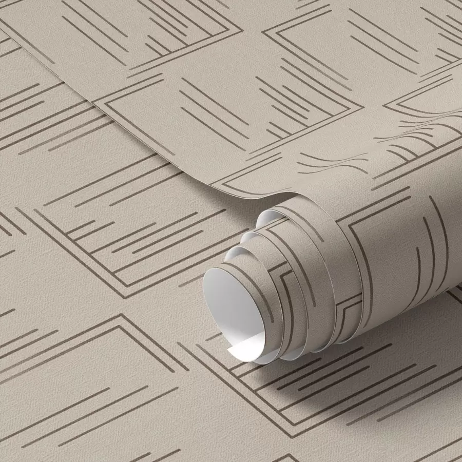 Fototapeta Kwadraty z linii kakaowych na ciepłym beżu a00910