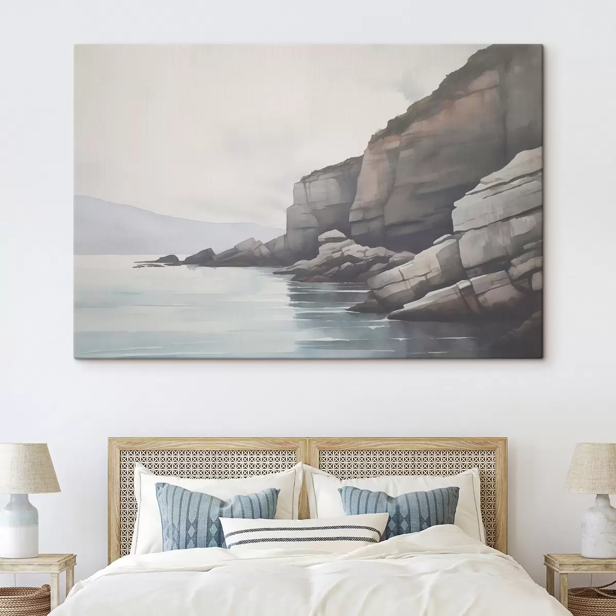 Obraz Skaliste wybrzeże we mgle s46464