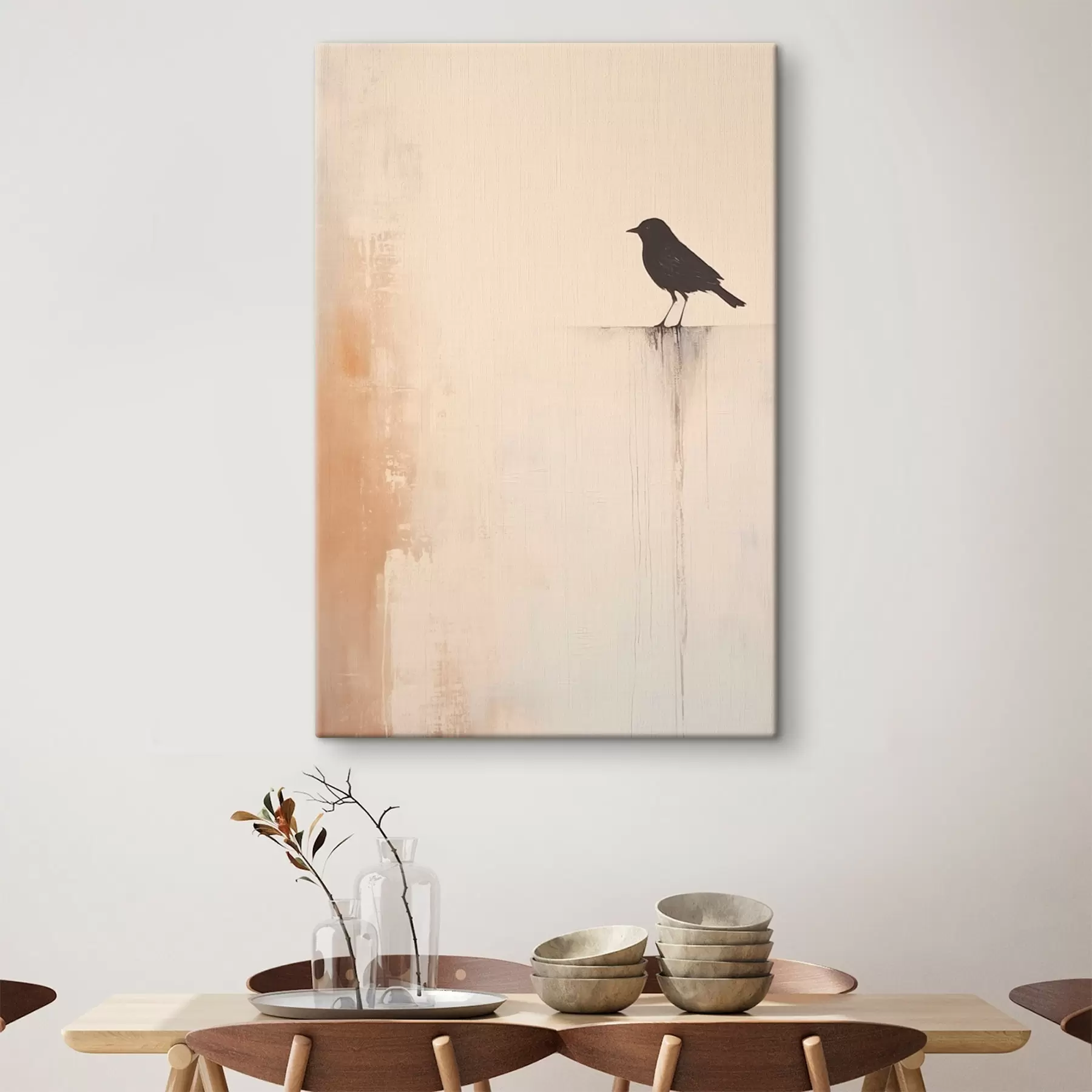 Obraz Sylwetka ptaka. Abstrakcyjny minimalizm s46466