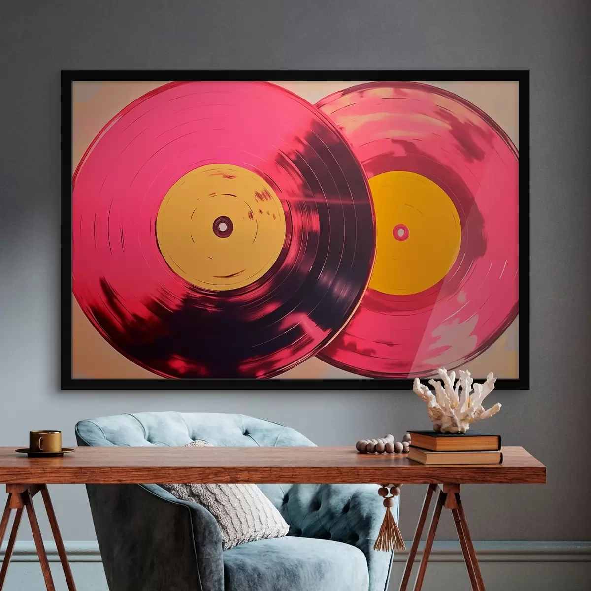 Plakat Kolorowe płyty winylowe f46459