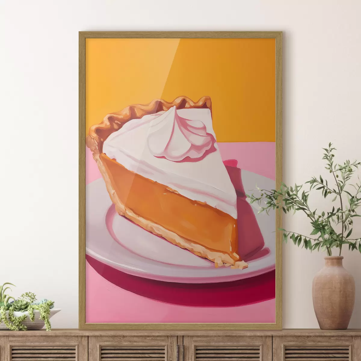 Plakat Kawałek ciasta dyniowego. Ilustracja w stylu pop art f46462