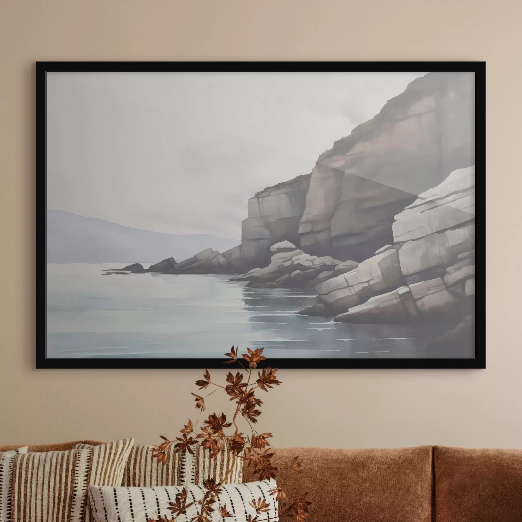 Fototapeta Skaliste wybrzeże we mgle f46464