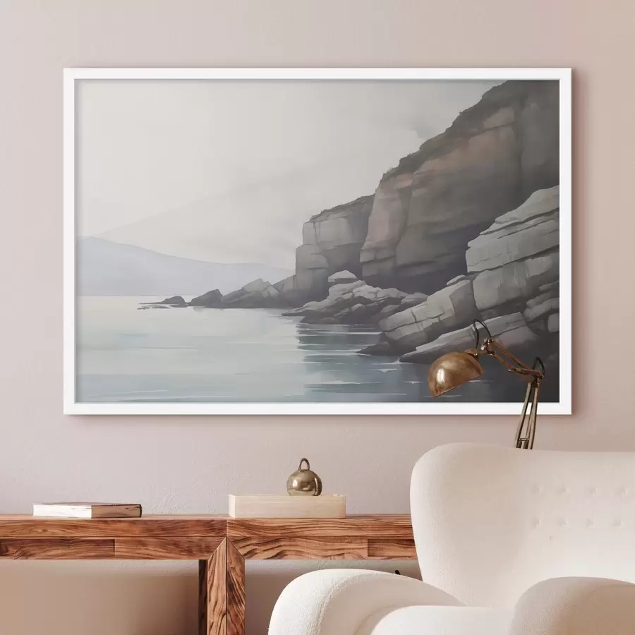 Fototapeta Skaliste wybrzeże we mgle f46464