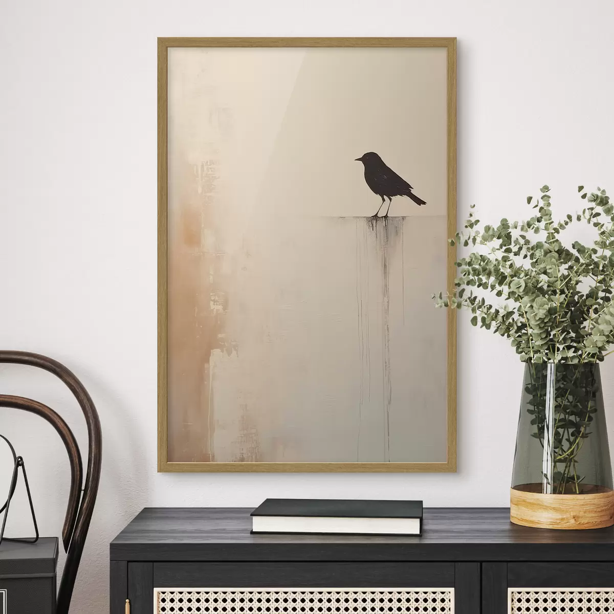 Plakat Sylwetka ptaka. Abstrakcyjny minimalizm f46466