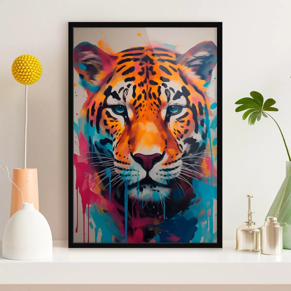 Plakat Jaguar w stylu sztuki ulicznej f46476