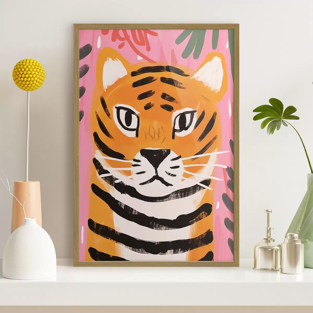 Plakat Tygrys w stylu gwaszu f46554