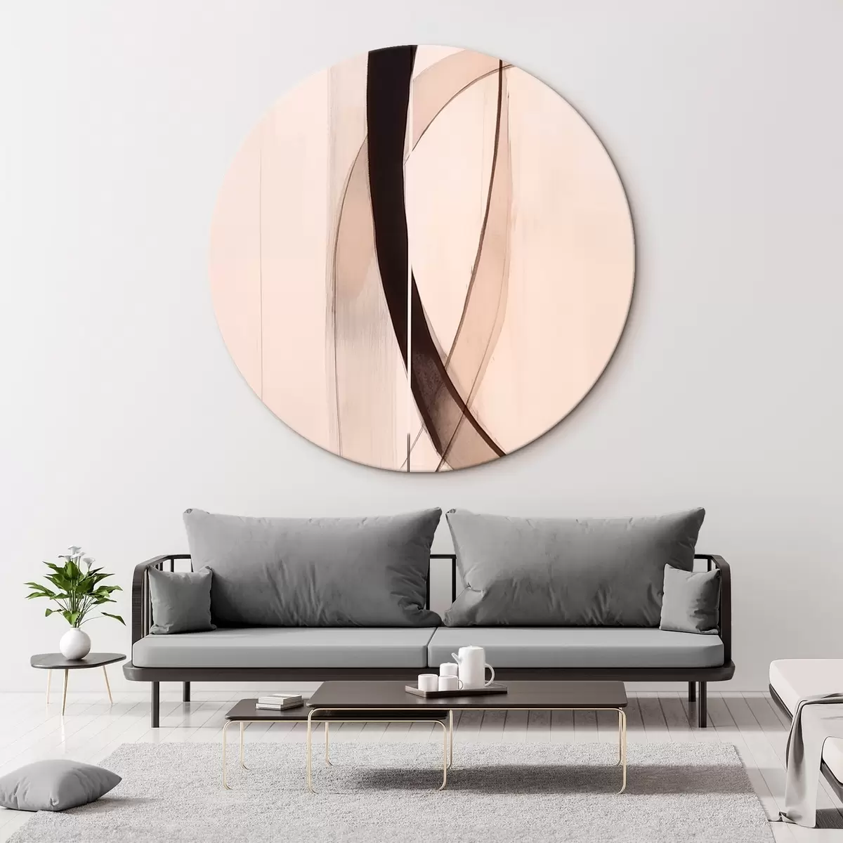 Okrągłe obrazy Elegancka kaligrafia. Abstrakcja r46468